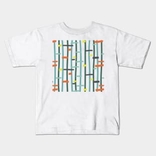 Abstract Colourful Lines Pattern Kids T-Shirt